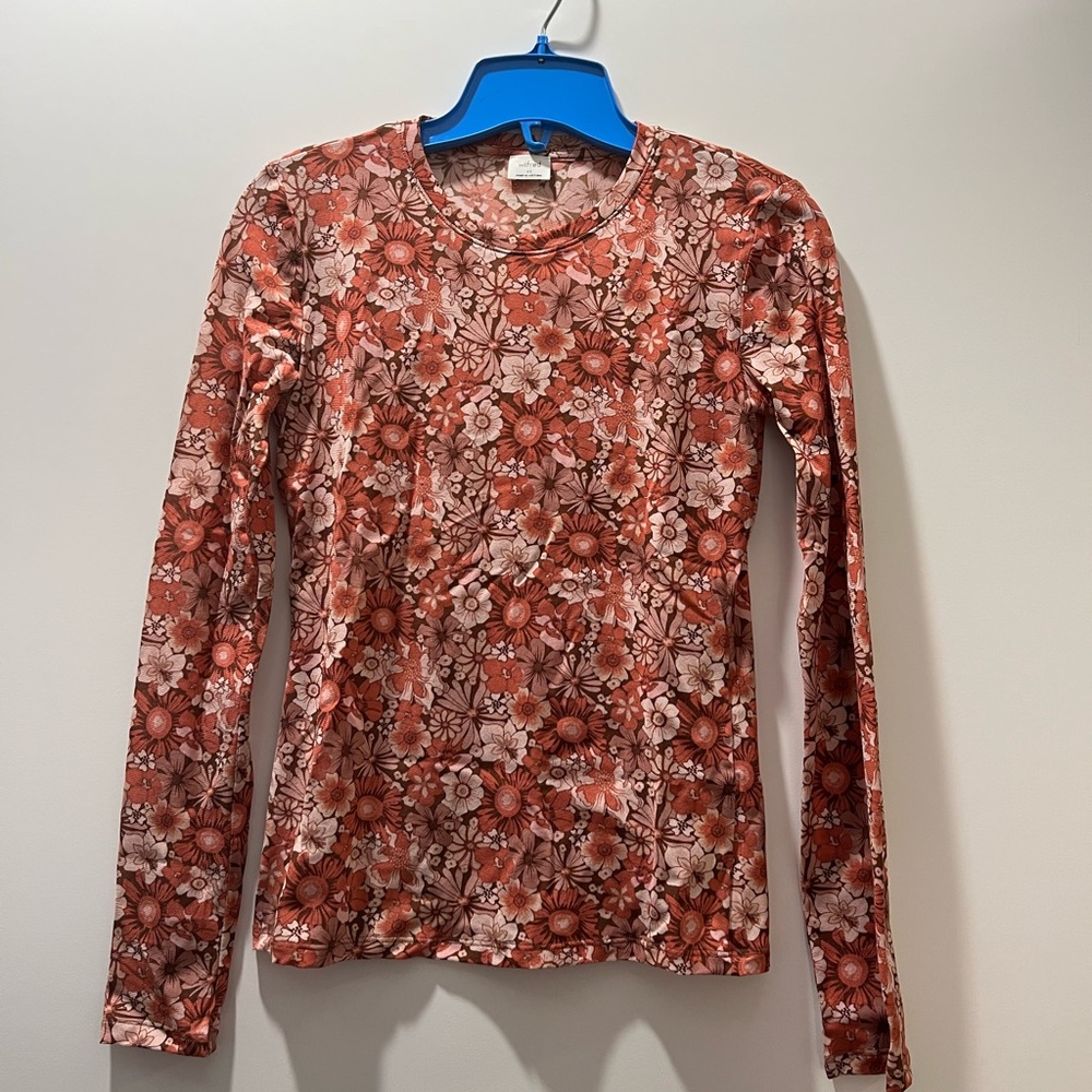 Aritzia sheer long sleeve shirt